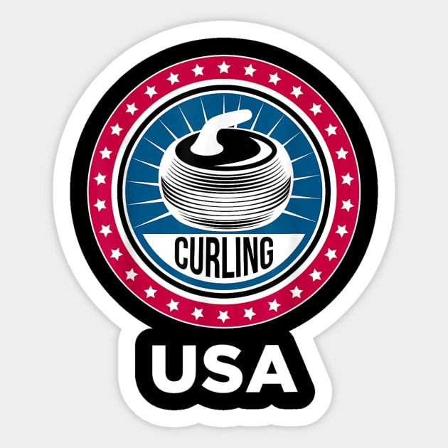 Curling USA Support the Team Sticker by Derrick Ly